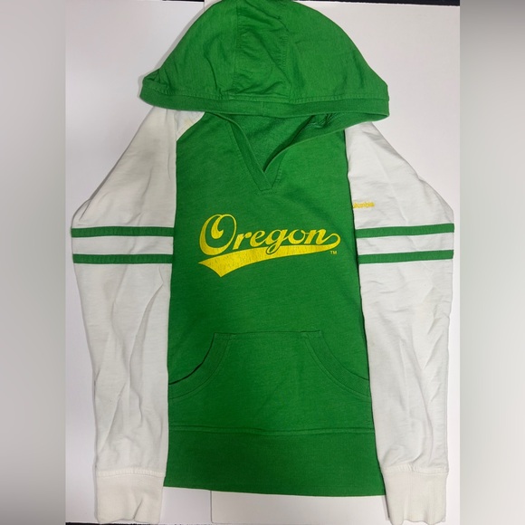 Columbia Oregon Ducks Pullover V-Neck Hoodie Slim Fit Size Small - Picture 1 of 6